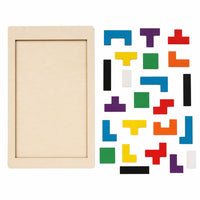 Puzzle Enfant en Bois — Formes Géométriques Colorées