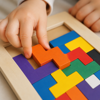 Puzzle Enfant en Bois — Formes Géométriques Colorées