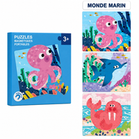 Puzzle Enfant Magnétique 3-en-1 Évolutif — 50 Pièces