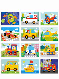Puzzle Enfant Autocollant – 12 Modèles Illustrés