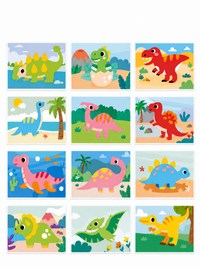 Puzzle Enfant Autocollant – 12 Modèles Illustrés