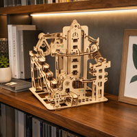 Jeu de Construction Magnétique & Mécanique — Circuit de Billes 3D en Bois