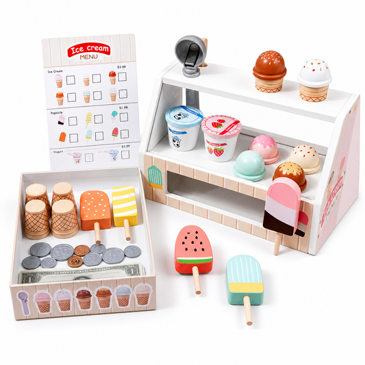 Jouet Montessori - Marchande de Glaces en Bois