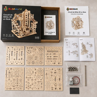 Jeu de Construction Magnétique & Mécanique — Circuit de Billes 3D en Bois